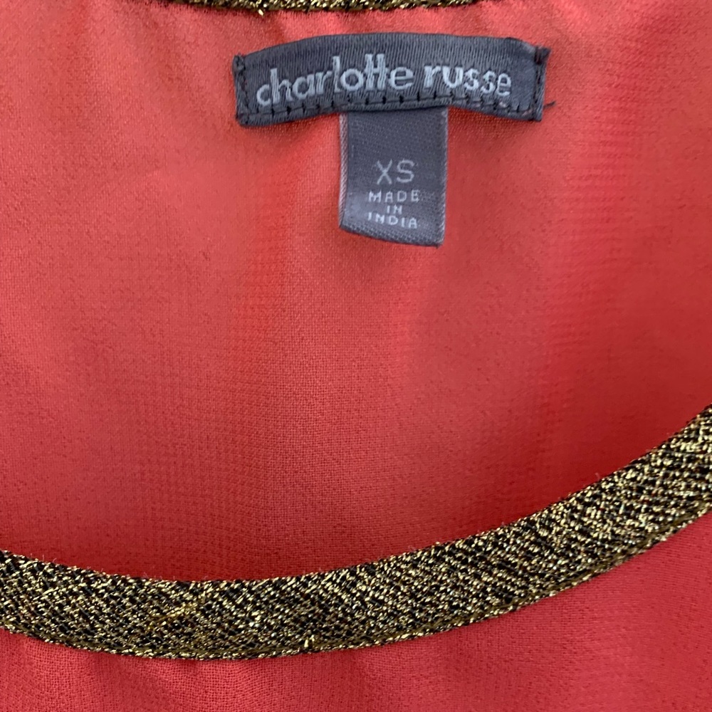 Charlotte Russe Gold Rim Tank - Picture 2 of 2